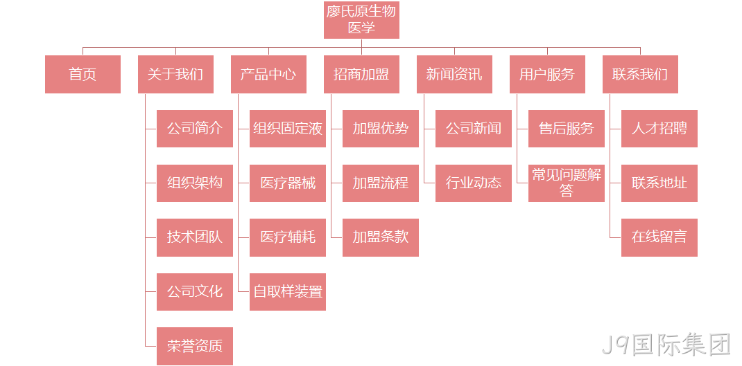 公司网站开发栏目架构图